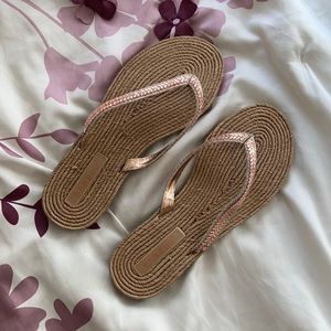 BAMBOO ROSE GOLD FLAT SANDALS